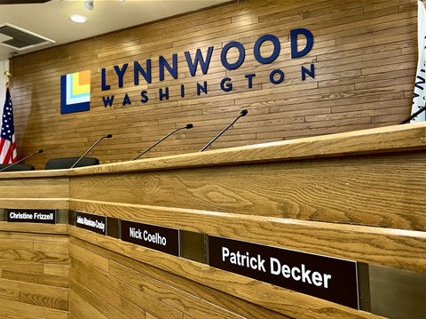 The Lynnwood City Council Dias